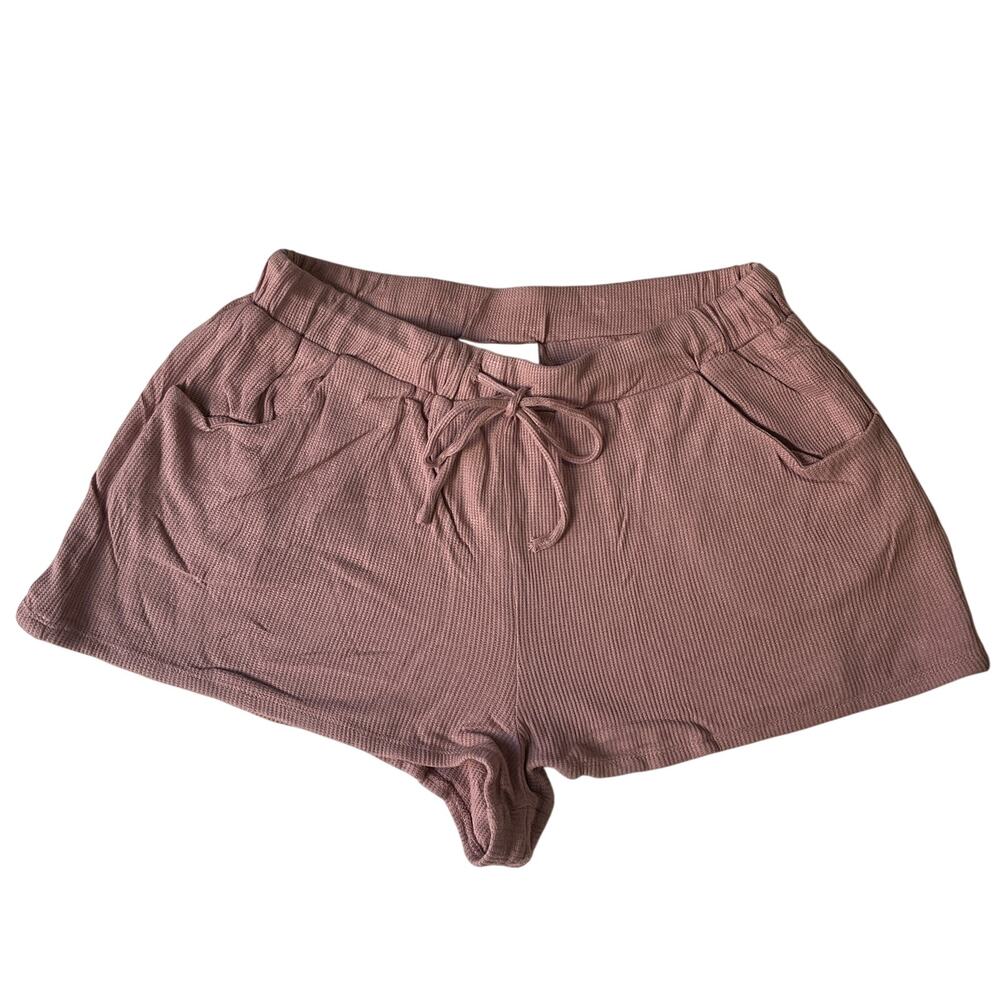 LUCA + GRAE Women Shorts Size M Pink Loungewear Tie 1" Inseam Rayon Lightweight